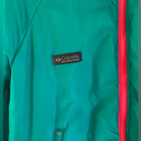 Vintage Columbia Retro Colorful Teal Pink Y2K Ski Jacket Women’s Size Large - Picture 10 of 10